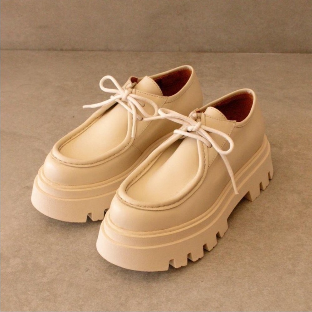 ALOHAS Leather Tycoon Loafers Platform Ivory Cream Size 41 Size 10 Size 10.5 - Picture 2 of 16